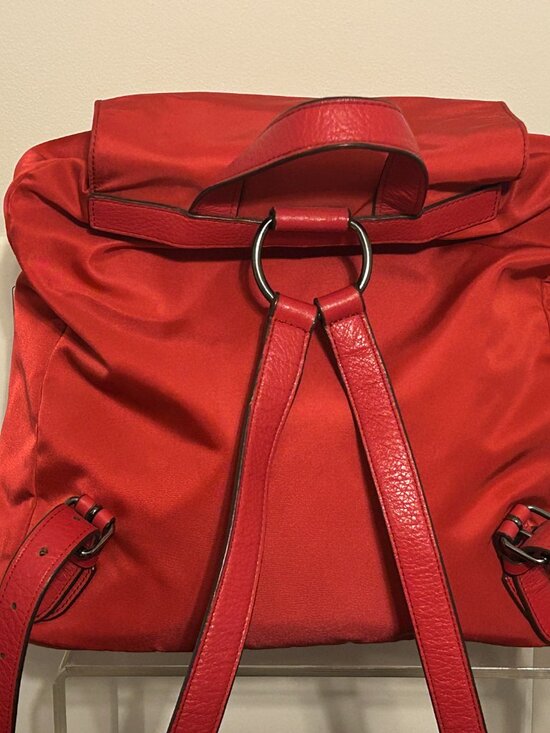 COACH Billie Charlie Nylon & Leather True Red Drawstring Bag Backpack F58814 main image 8